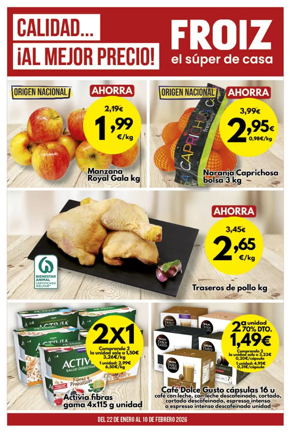 Folleto promocional de FROIZ válido desde el 22/01/2026 - Página 1.