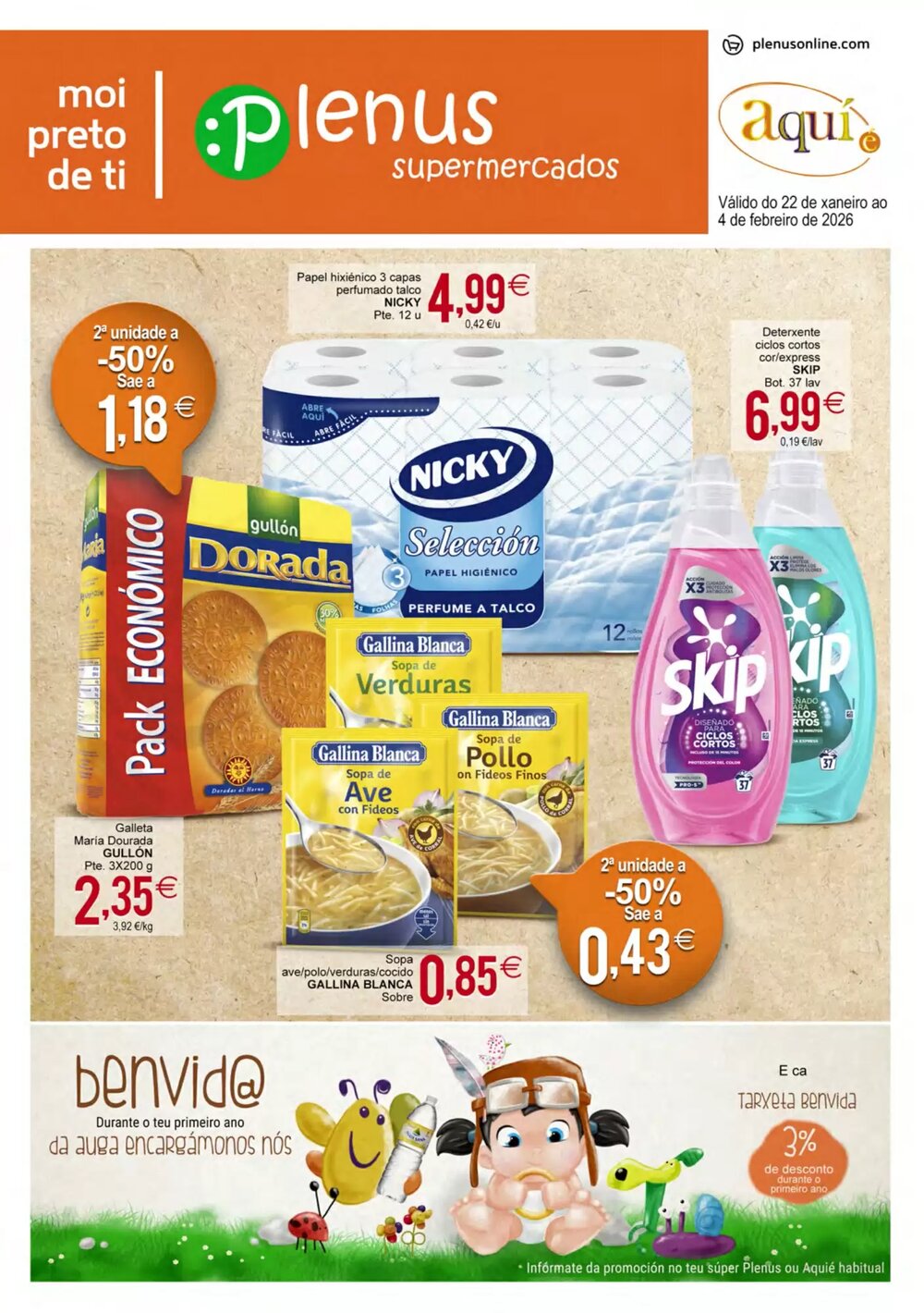 Folleto promocional de Supermercados Aquí válido desde el 22/01/2026 - Página 1.