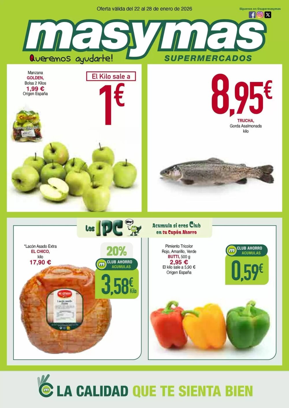 Folleto promocional de Masymas válido desde el 22/01/2026 - Página 1.