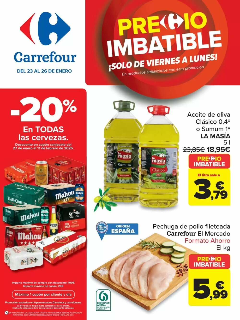 Folleto promocional de Carrefour válido desde el 23/01/2026 - Página 1.
