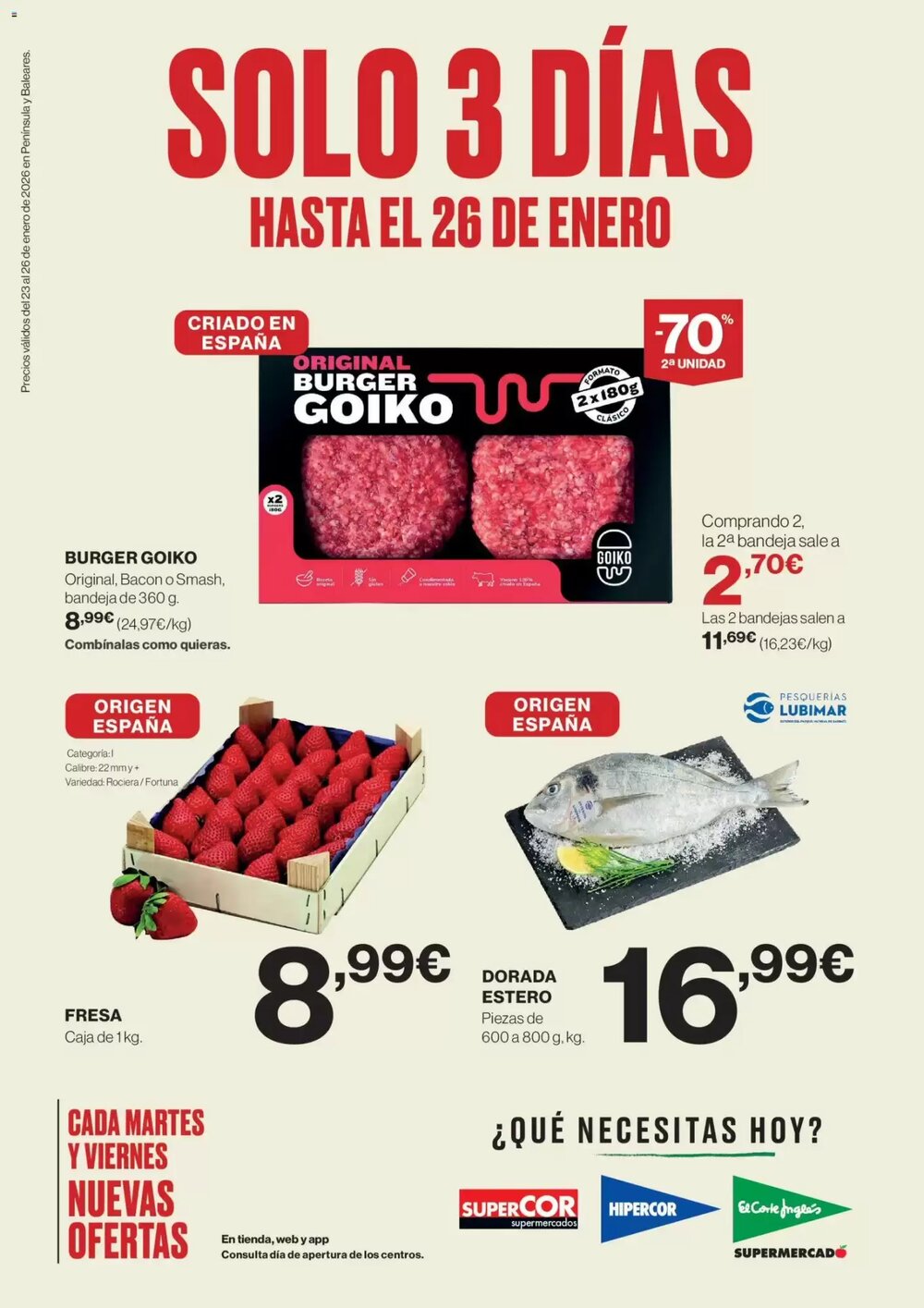 Folleto promocional de El Corte Inglés válido desde el 23/01/2026 - Página 1.