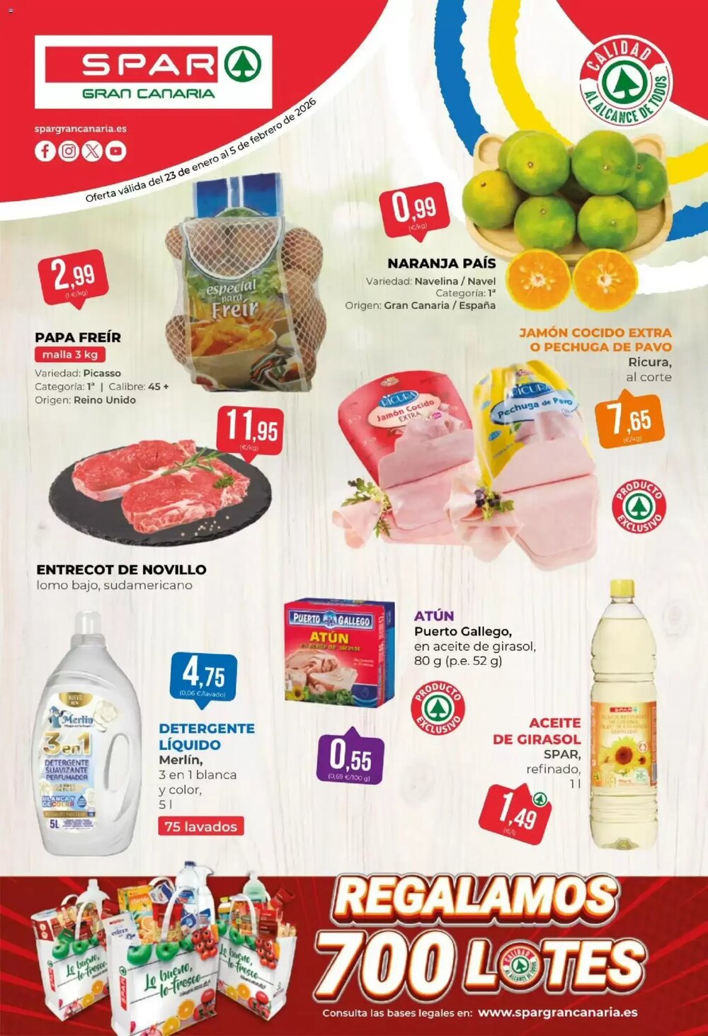 Folleto promocional de SPAR Gran Canaria válido desde el 23/01/2026 - Página 1.