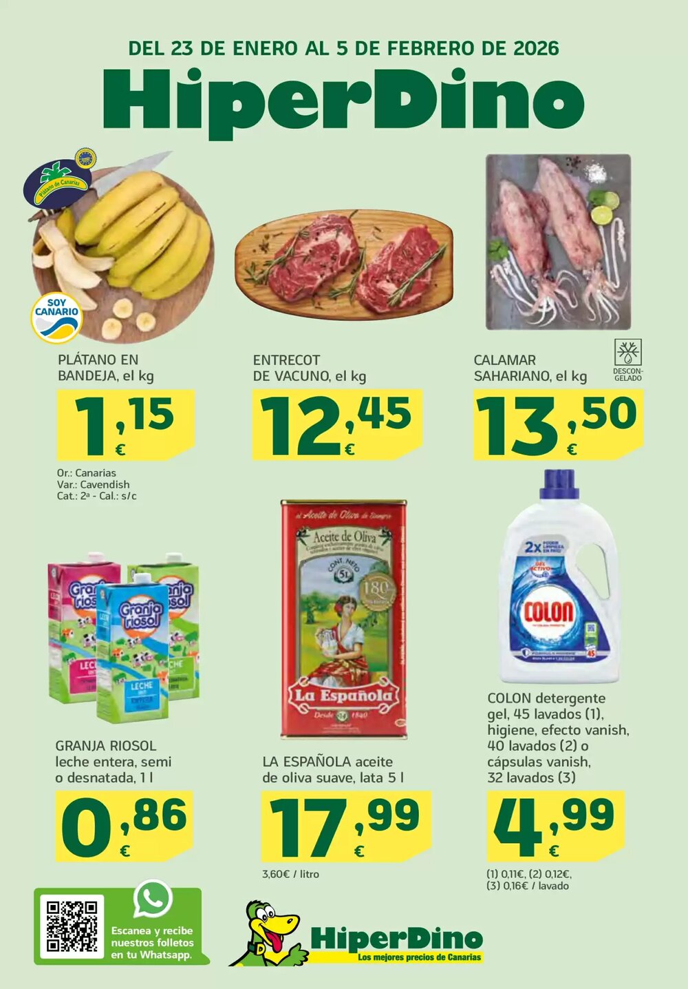 Folleto promocional de HiperDino válido desde el 23/01/2026 - Página 1.