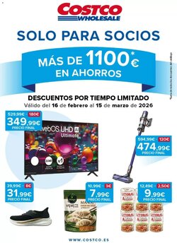 Folleto promocional de Costco válido desde el 16/02/2026