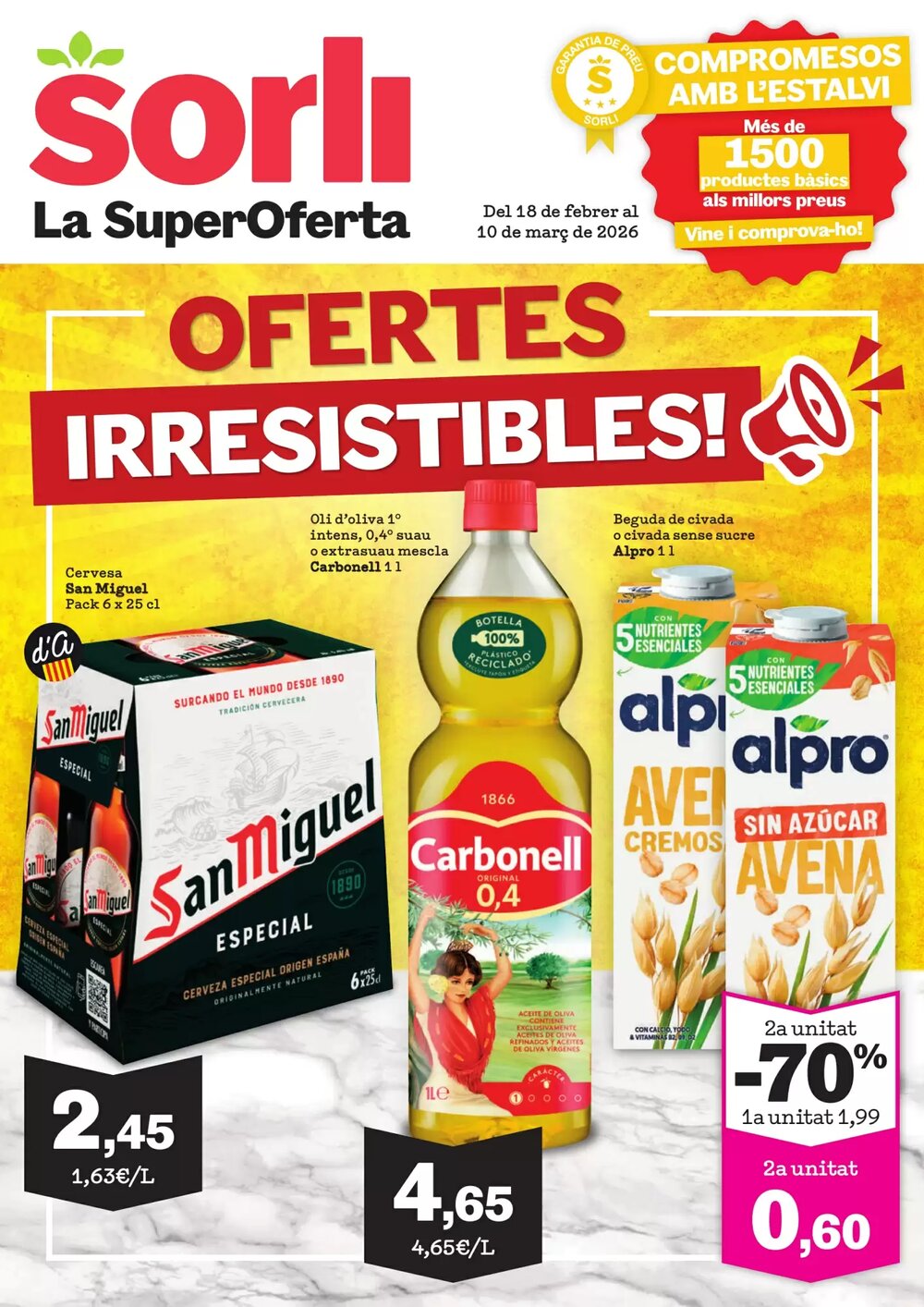 Folleto promocional de TOP Cash & Carry válido desde el 18/02/2026 - Página 1.