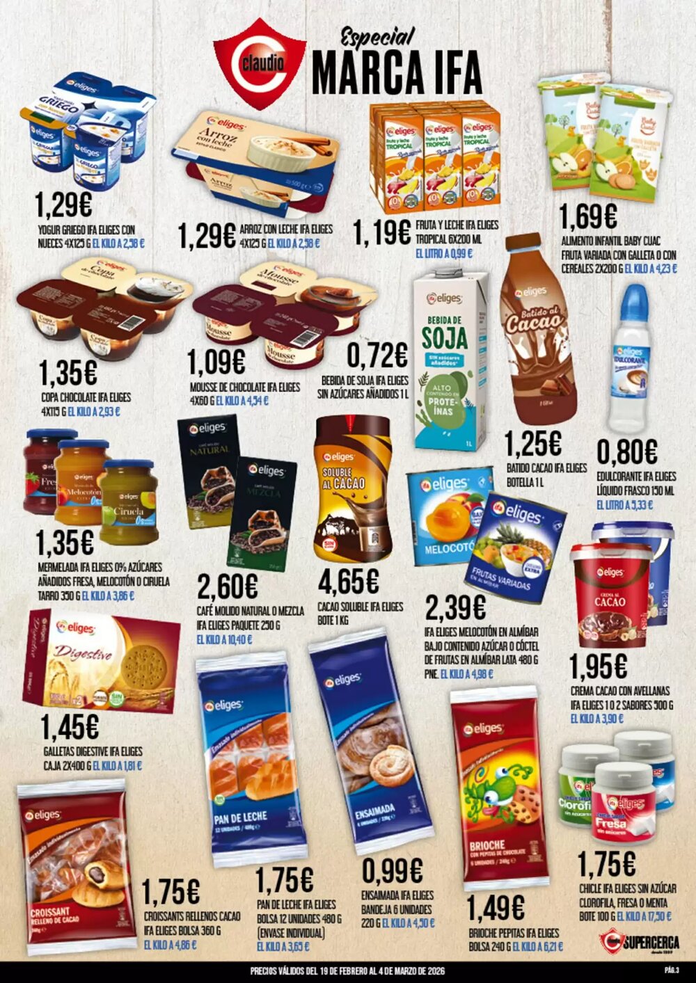 Folleto promocional de Claudio válido desde el 19/02/2026 - Página 3.