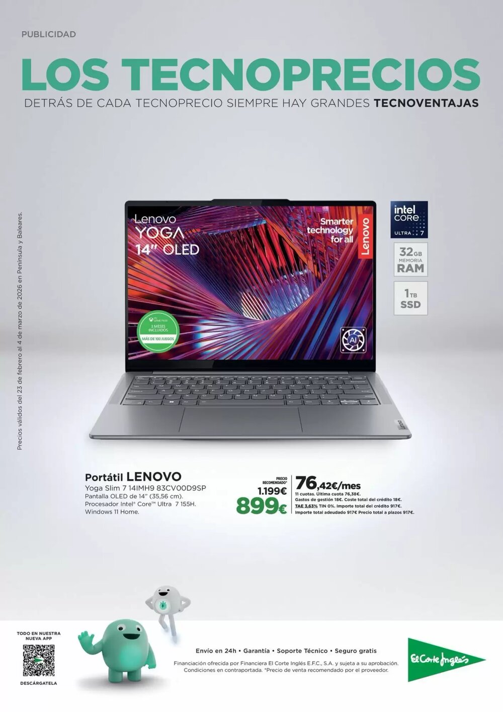 Folleto promocional de El Corte Inglés válido desde el 23/02/2026 - Página 1.