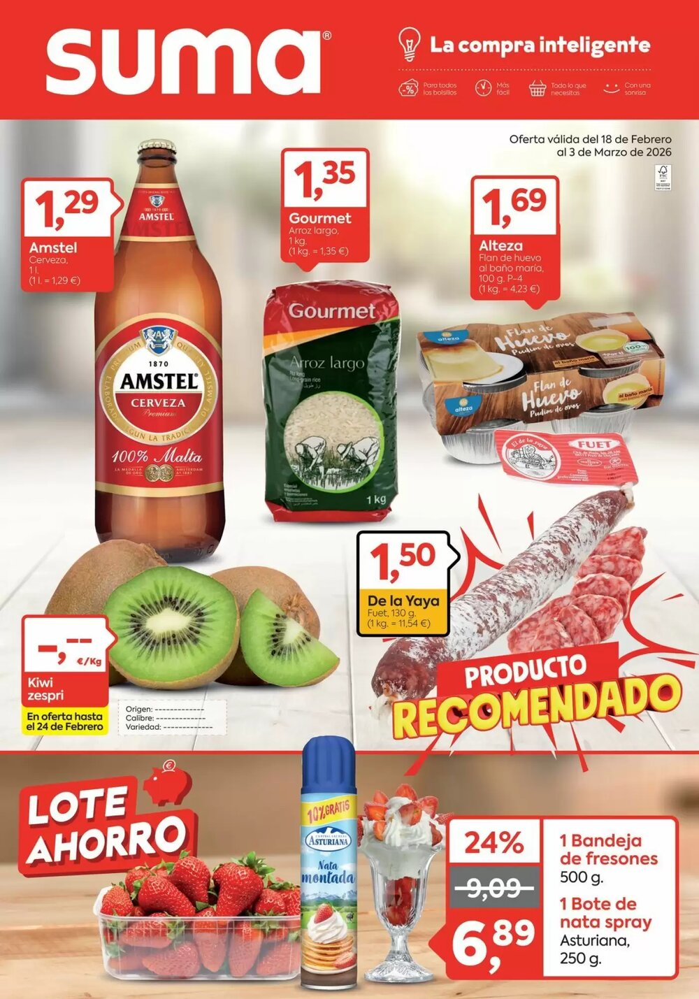 Folleto promocional de Suma Supermercados válido desde el 23/02/2026 - Página 1.