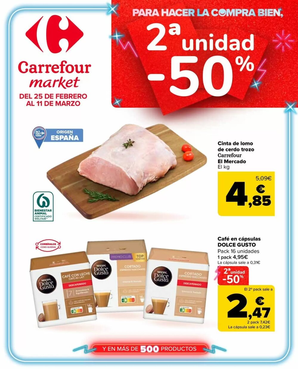 Folleto promocional de Carrefour Market válido desde el 25/02/2026 - Página 1.