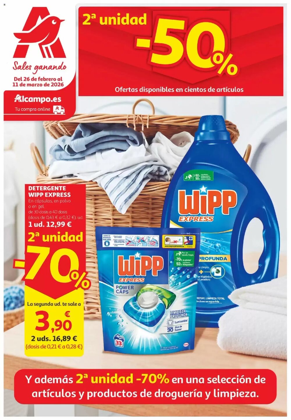 Folleto promocional de Alcampo válido desde el 26/02/2026 - Página 1.