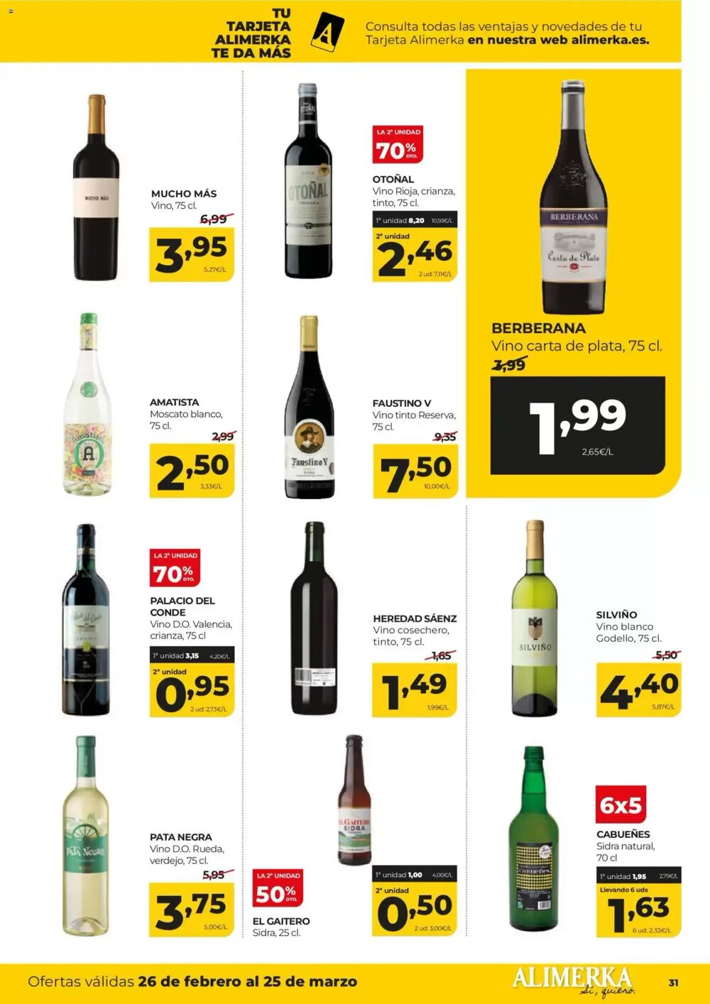 Folleto promocional de Alimerka válido desde el 26/02/2026 - Página 31.