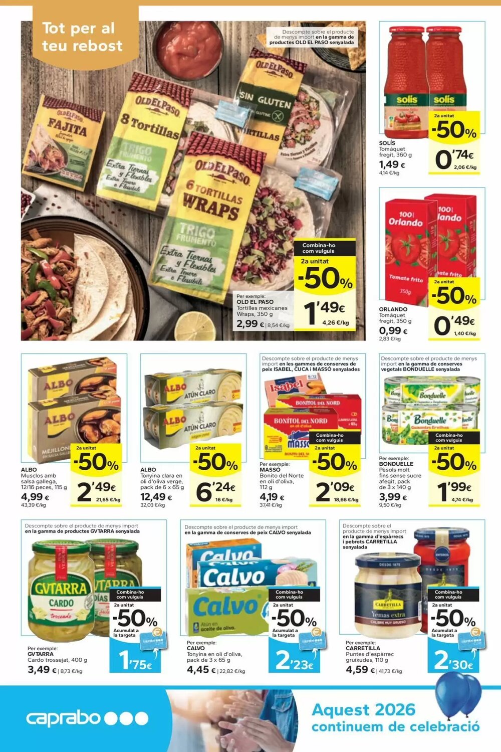 Folleto promocional de Caprabo válido desde el 26/02/2026 - Página 16.