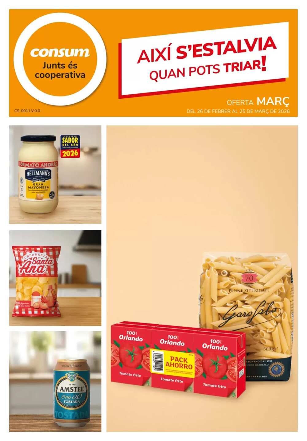 Folleto promocional de Consum válido desde el 26/02/2026 - Página 1.