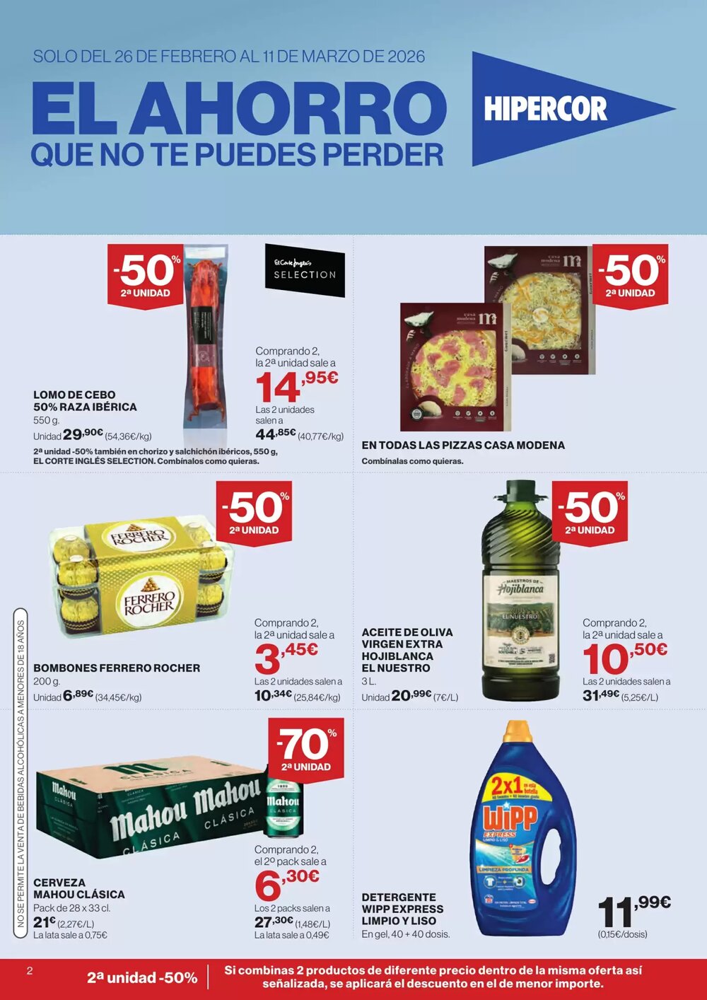 Folleto promocional de Hipercor válido desde el 26/02/2026 - Página 2.