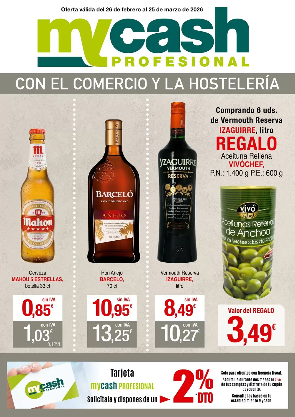 Folleto promocional de mycash profesional válido desde el 26/02/2026 - Página 1.
