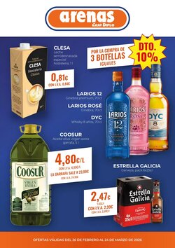 Folleto promocional de Arenas CashDiplo válido desde el 26/02/2026