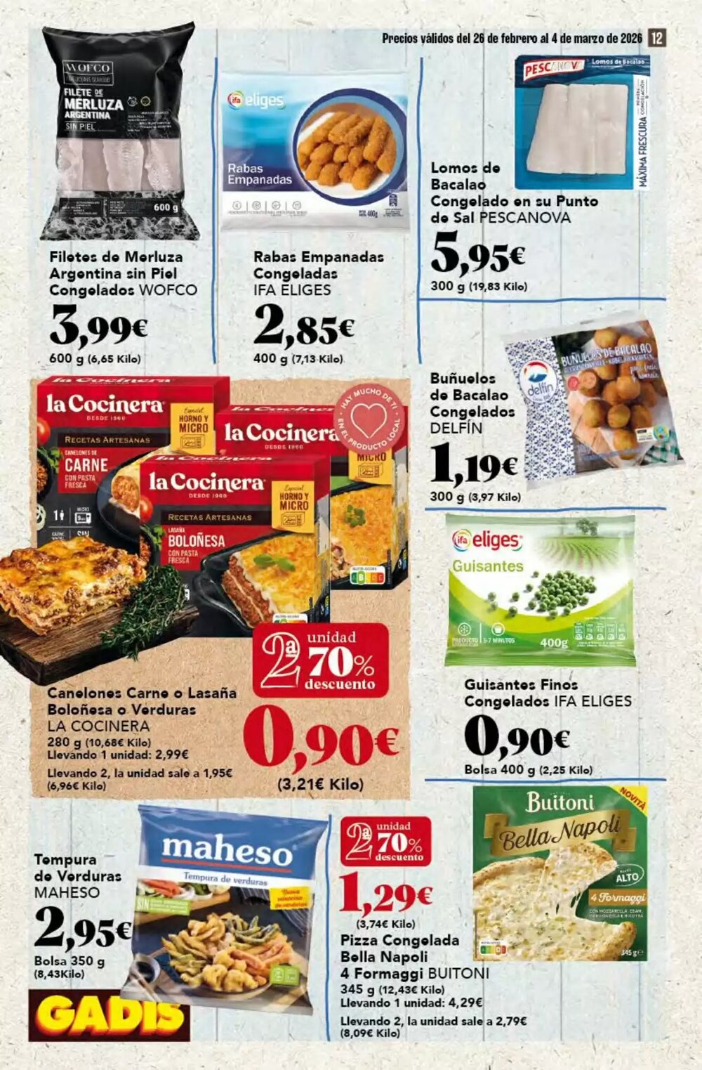 Folleto promocional de Gadis válido desde el 26/02/2026 - Página 12.