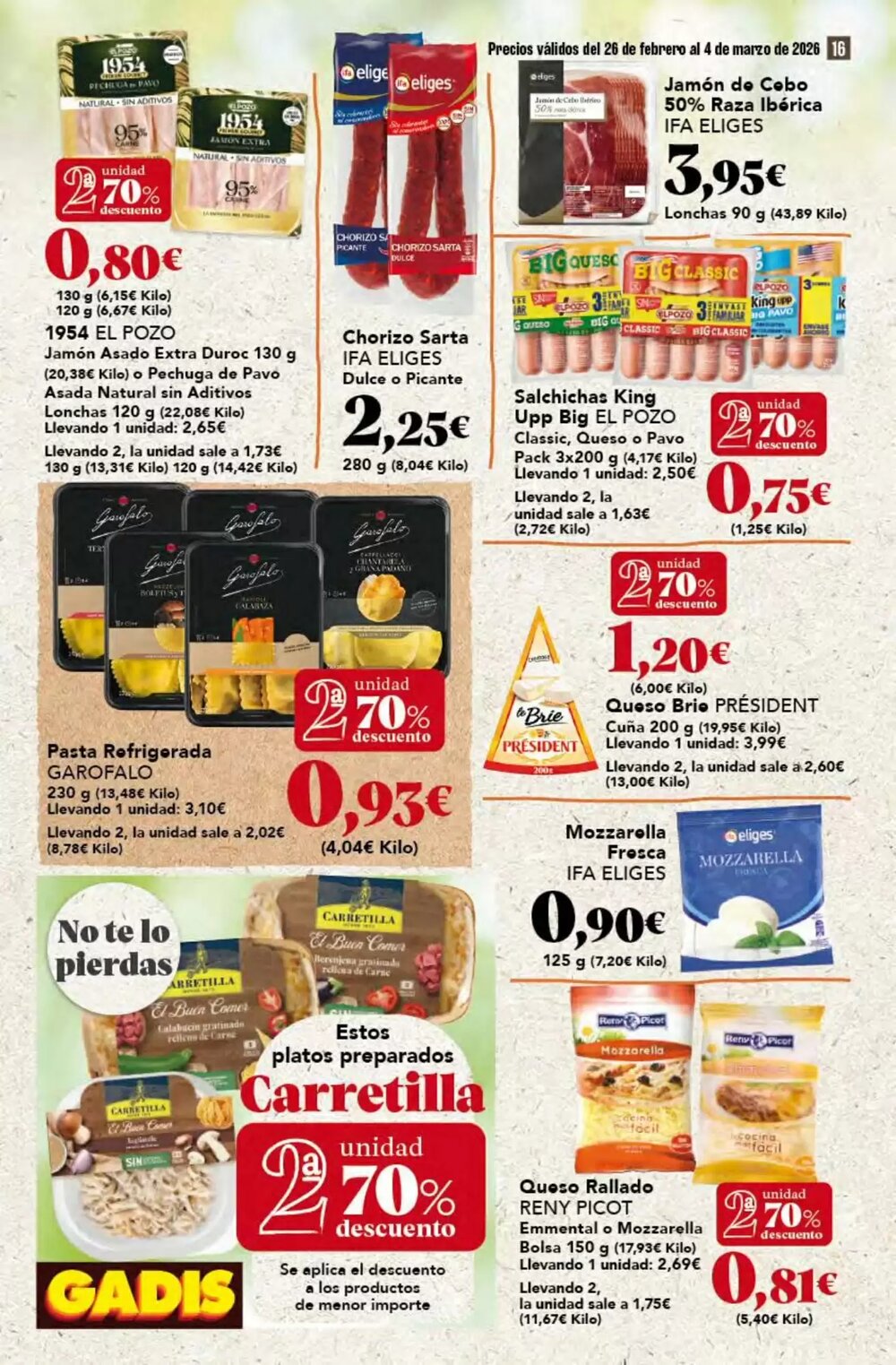 Folleto promocional de Gadis válido desde el 26/02/2026 - Página 16.