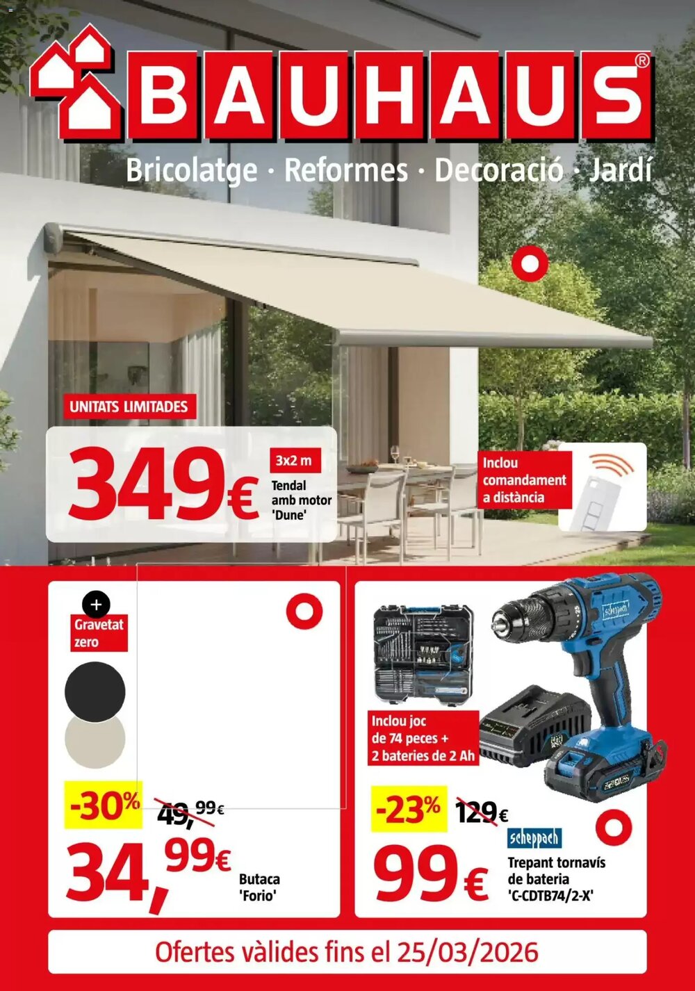 Folleto promocional de Bauhaus válido desde el 26/02/2026 - Página 1.