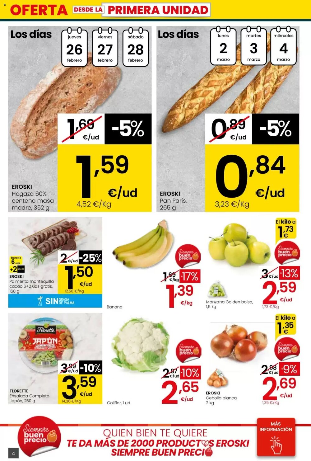 Folleto promocional de Eroski válido desde el 26/02/2026 - Página 4.