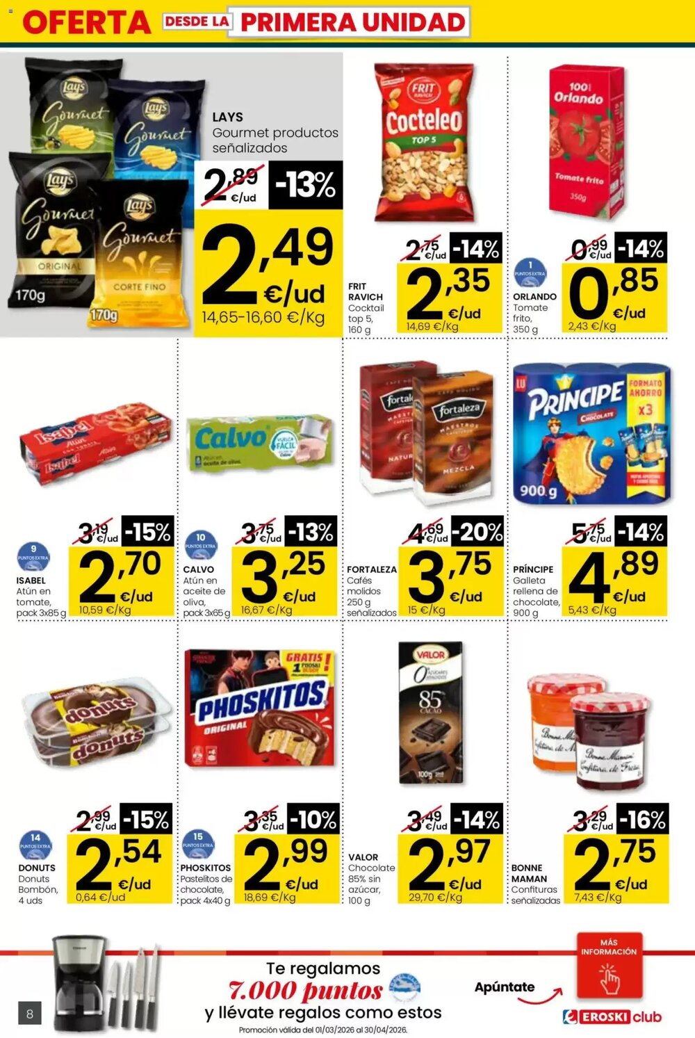 Folleto promocional de Eroski válido desde el 26/02/2026 - Página 8.