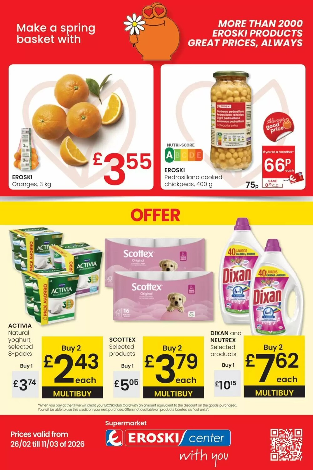 Folleto promocional de Eroski válido desde el 26/02/2026 - Página 1.