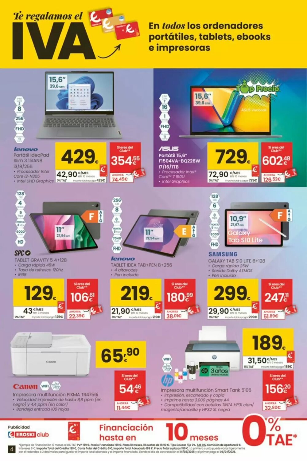 Folleto promocional de Eroski válido desde el 26/02/2026 - Página 4.