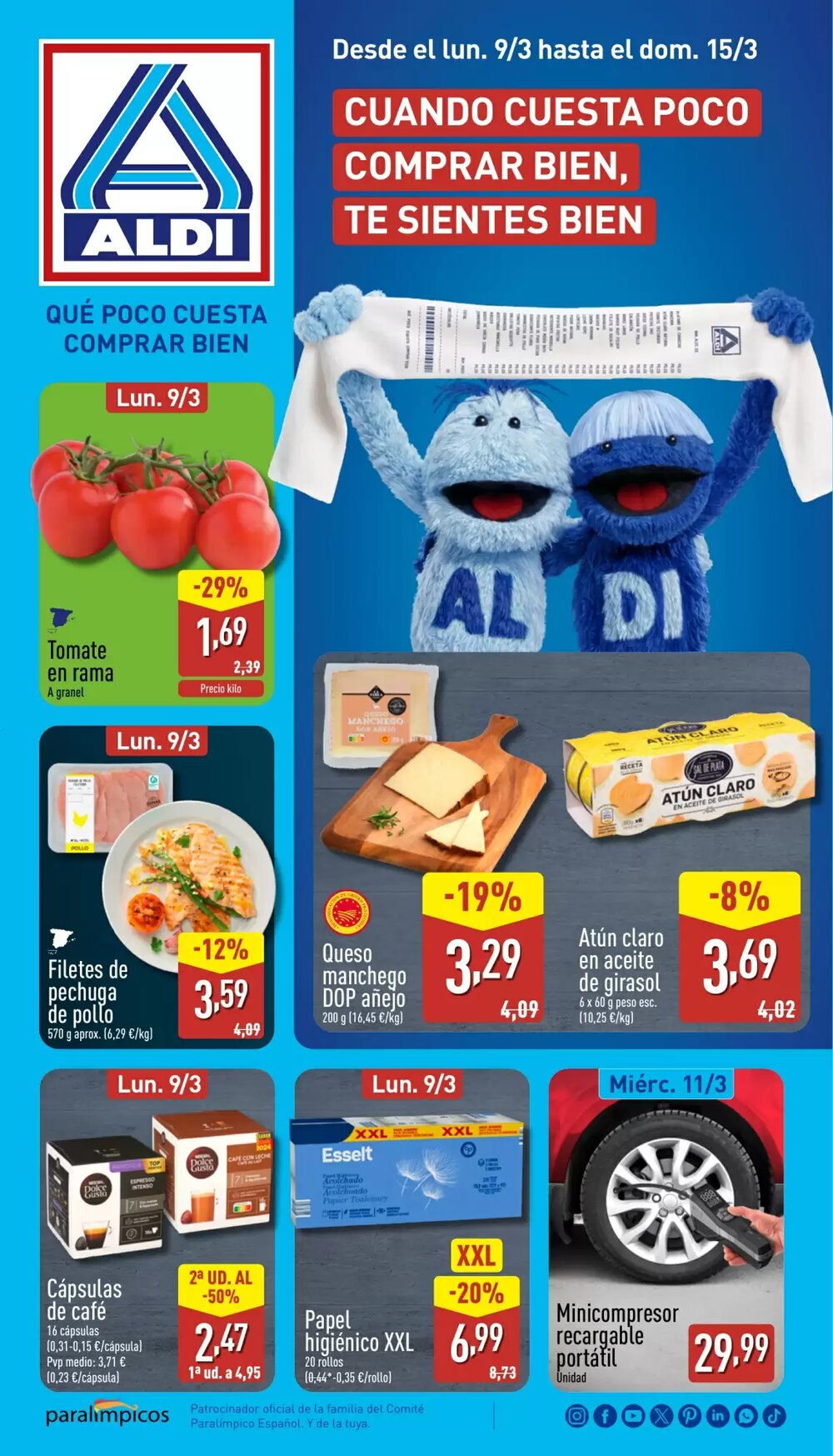 Folleto promocional de ALDI válido desde el 09/03/2026 - Página 1.