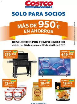 Folleto promocional de Costco válido desde el 16/03/2026