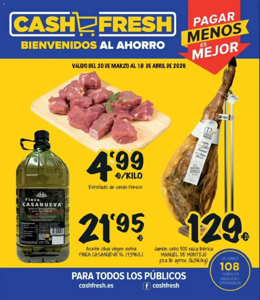 Folleto promocional de Cash Fresh válido desde el 20/03/2026 - Página 1.