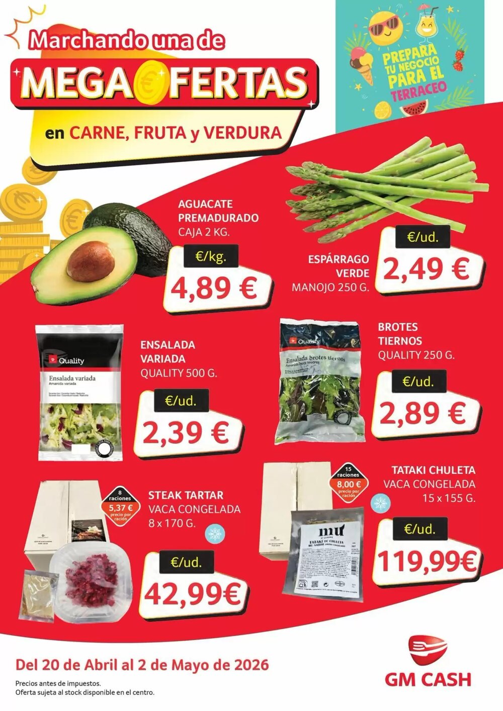 Folleto promocional de GM Cash & Carry válido desde el 22/04/2026 - Página 1.