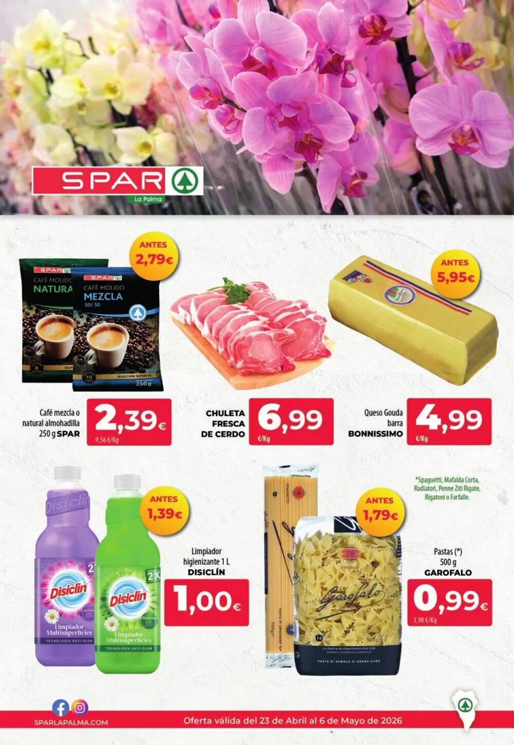 Folleto promocional de Spar La Palma válido desde el 23/04/2026 - Página 1.