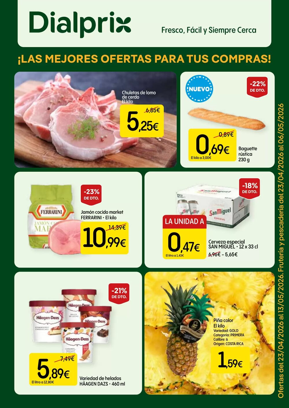 Folleto promocional de Dialprix válido desde el 23/04/2026 - Página 1.