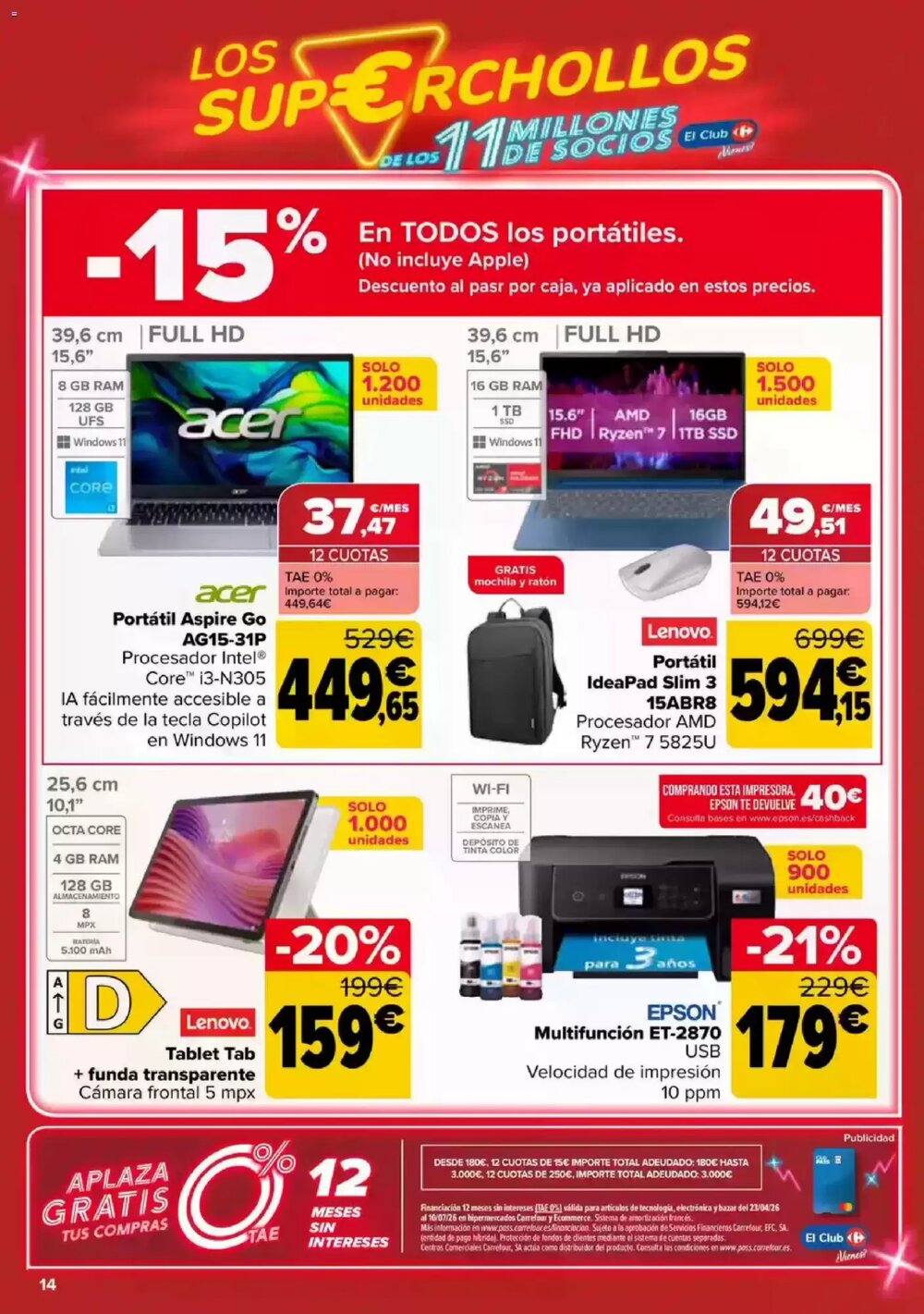 Folleto promocional de Carrefour válido desde el 23/04/2026 - Página 14.
