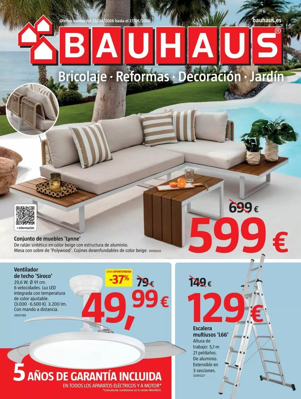 Folleto promocional de Bauhaus válido desde el 23/04/2026 - Página 1.