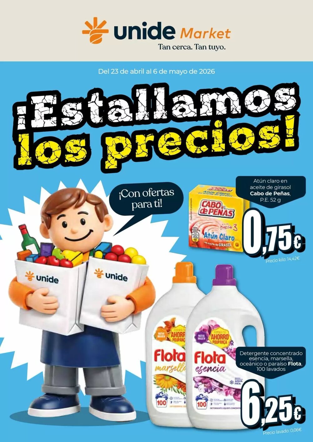 Folleto promocional de Unide Market válido desde el 23/04/2026 - Página 1.