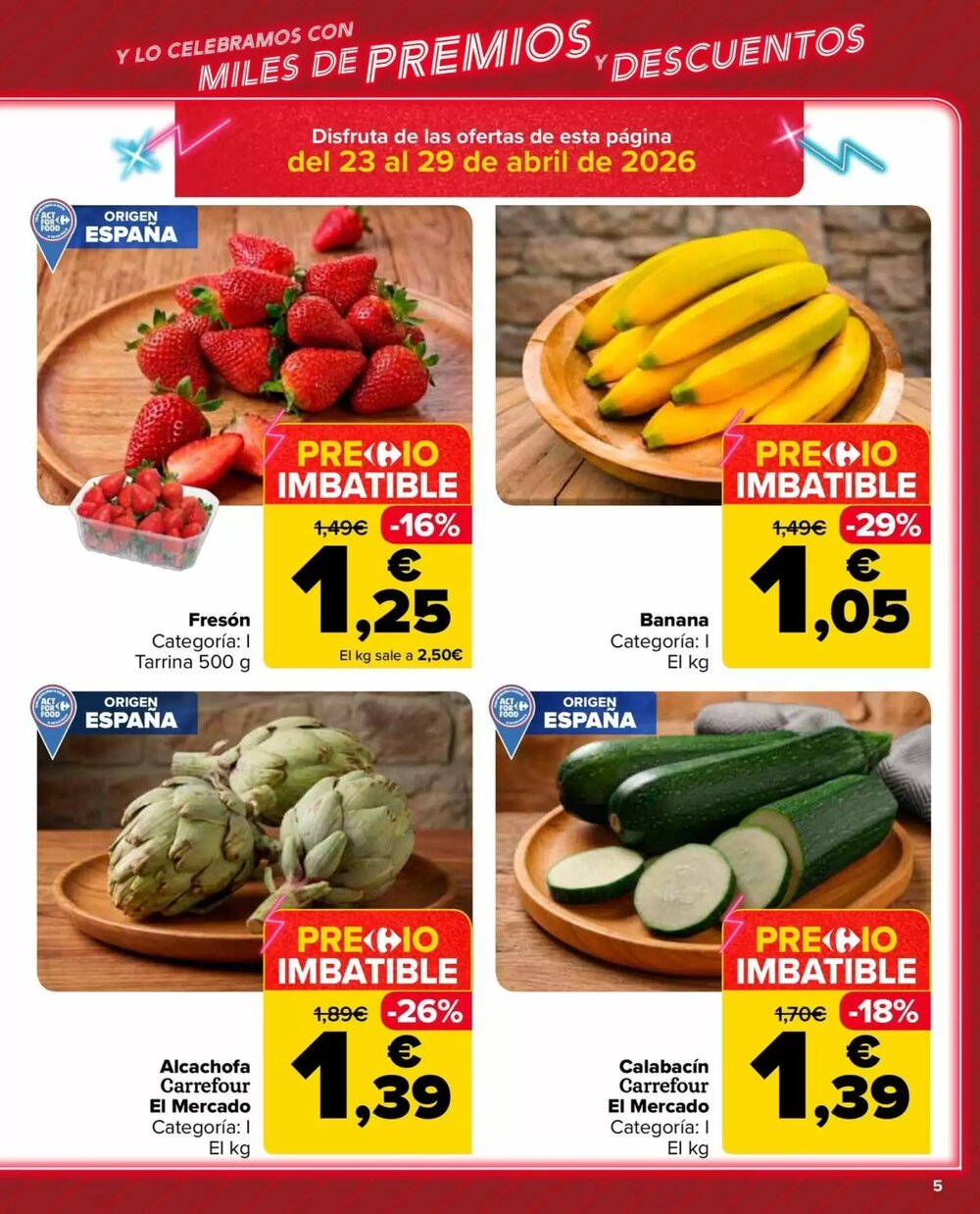 Folleto promocional de Carrefour Market válido desde el 23/04/2026 - Página 5.