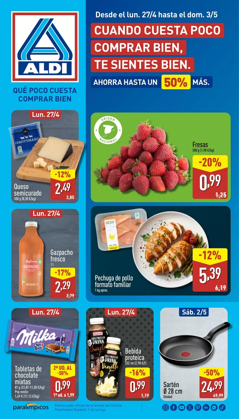 Folleto promocional de ALDI válido desde el 27/04/2026 - Página 1.