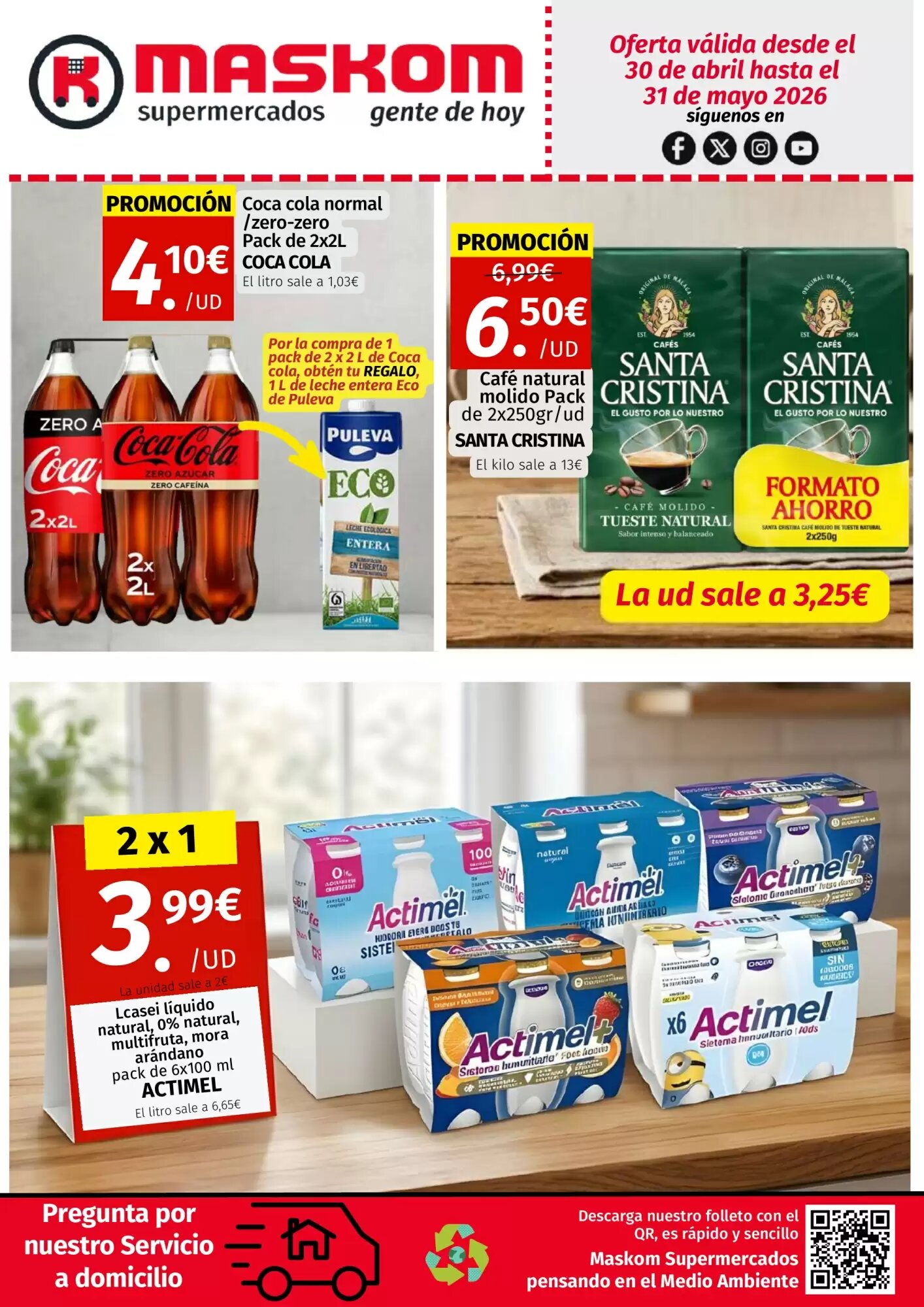 Folleto promocional de Maskom Supermercados válido desde el 30/04/2026 - Página 1.