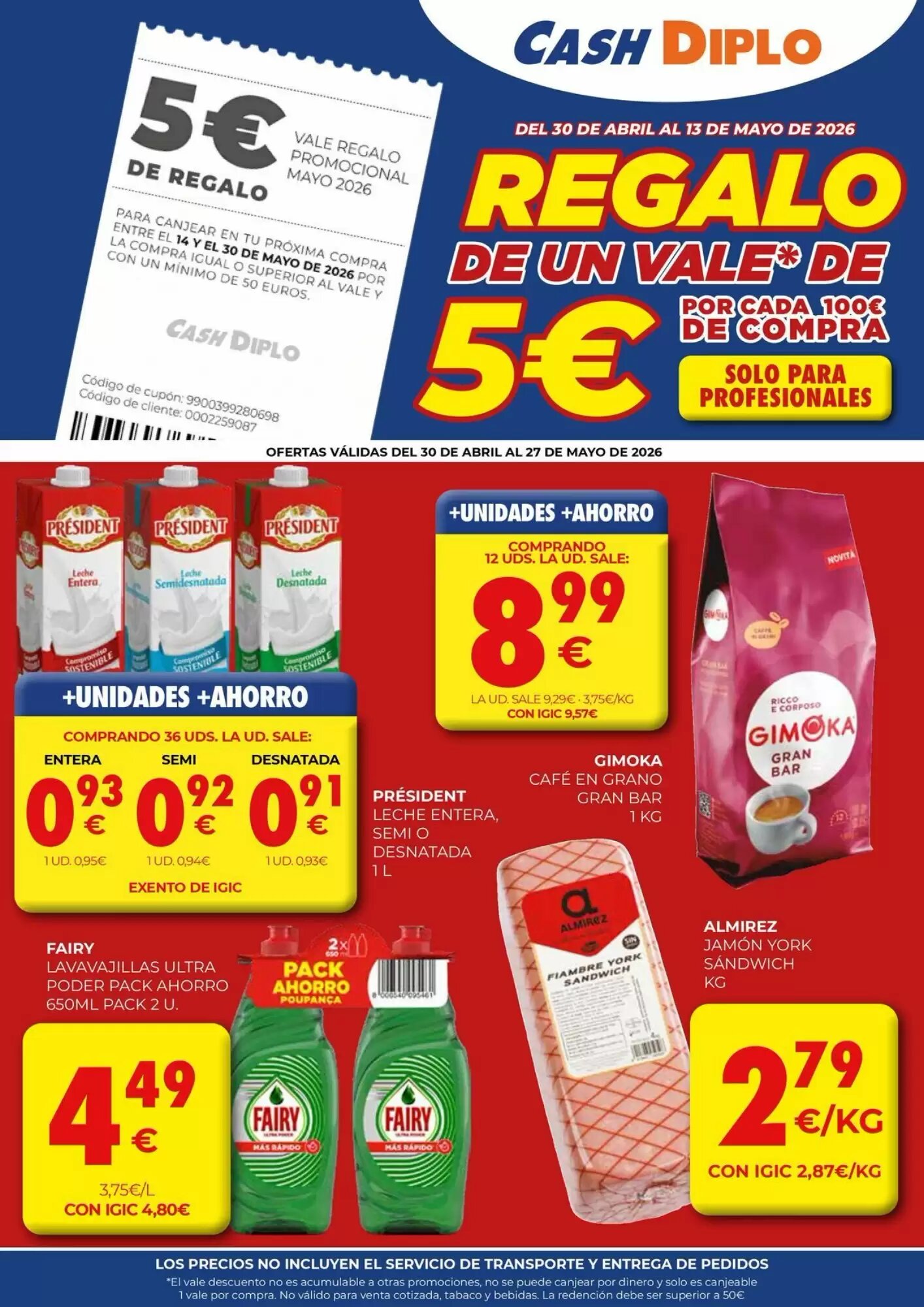Folleto promocional de CashDiplo válido desde el 30/04/2026 - Página 1.