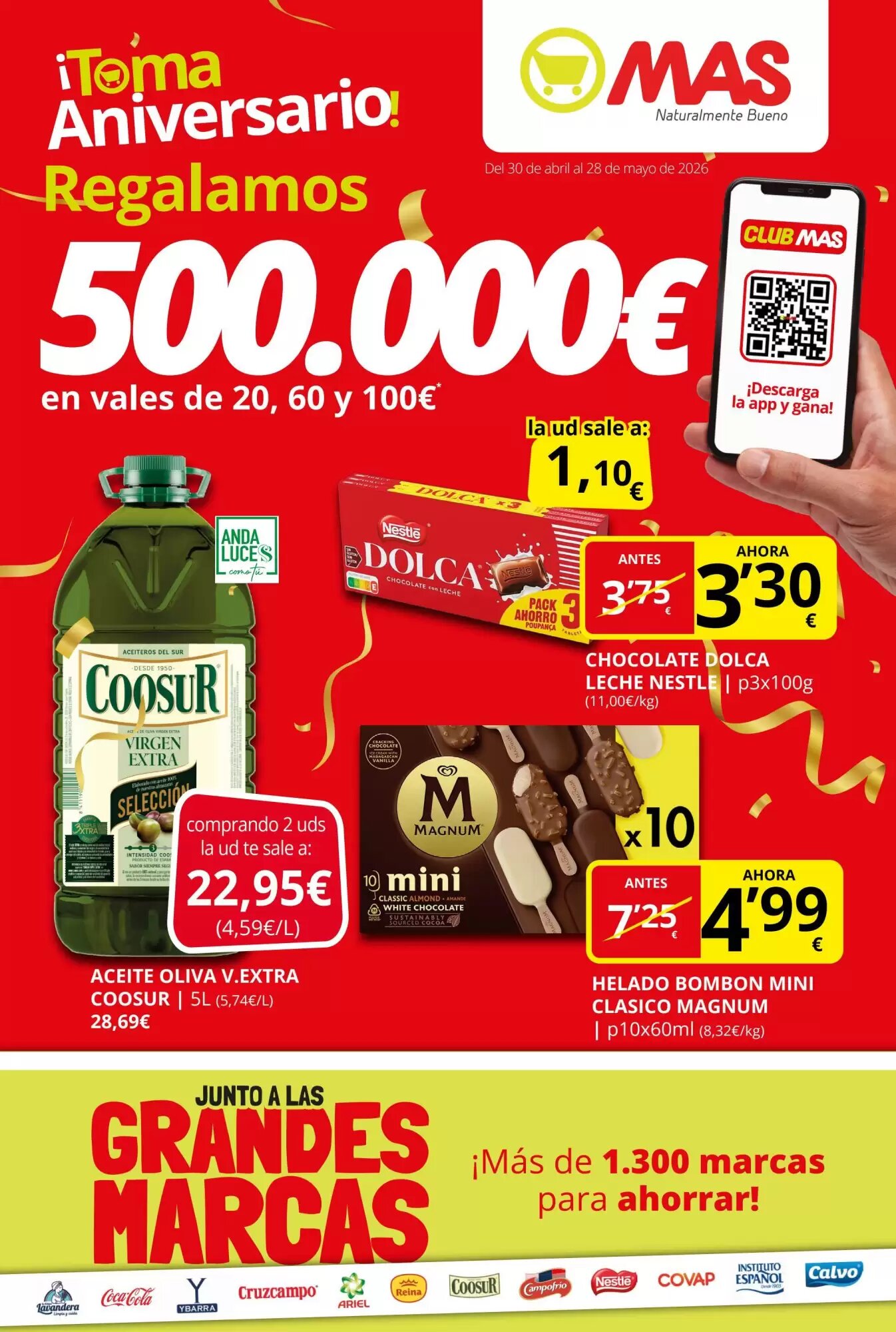 Folleto promocional de MAS válido desde el 30/04/2026 - Página 1.