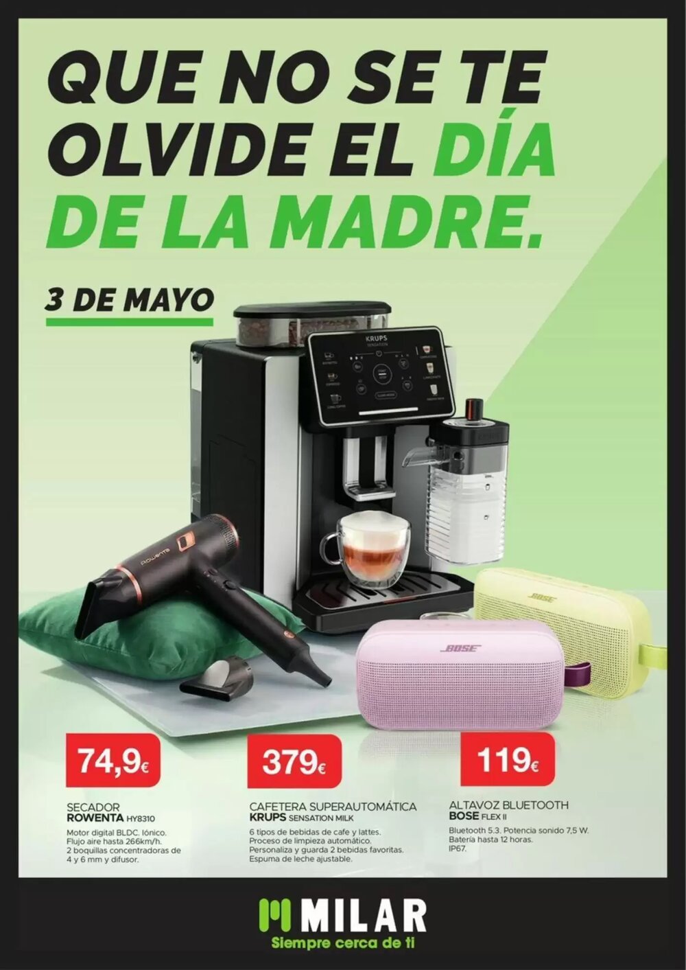 Folleto promocional de Milar válido desde el 03/05/2026 - Página 1.