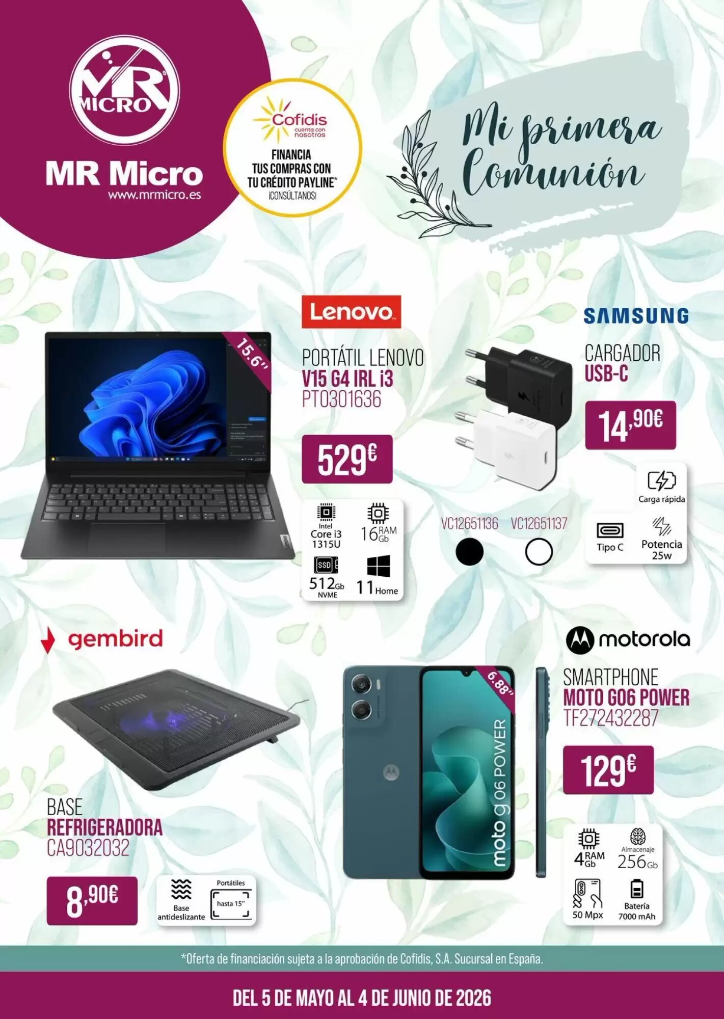 Folleto promocional de MR Micro válido desde el 05/05/2026 - Página 1.