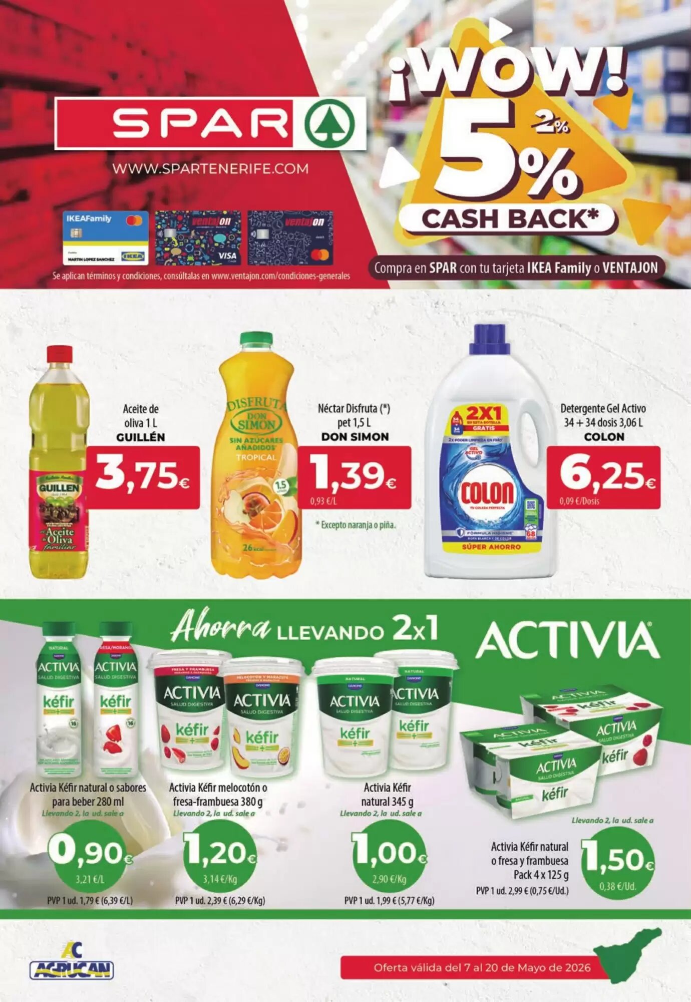 Folleto promocional de Spar Tenerife válido desde el 07/05/2026 - Página 1.