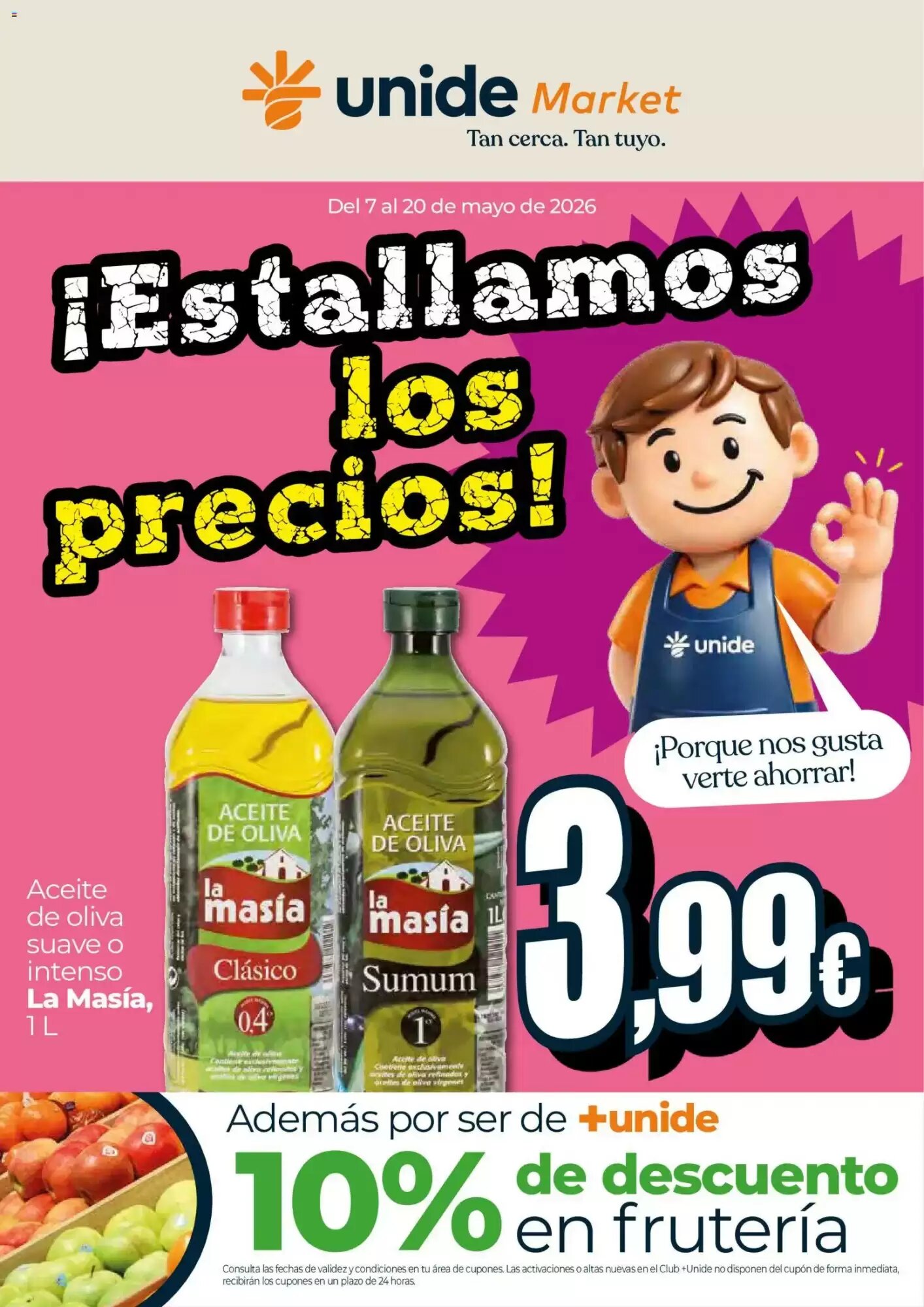 Folleto promocional de Unide Market válido desde el 07/05/2026 - Página 1.