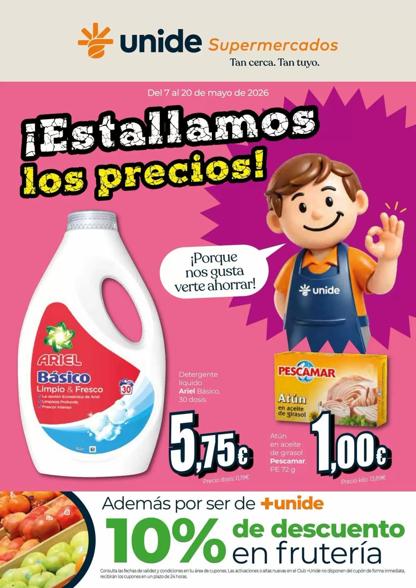 Folleto promocional de Unide Supermercados válido desde el 07/05/2026 - Página 1.