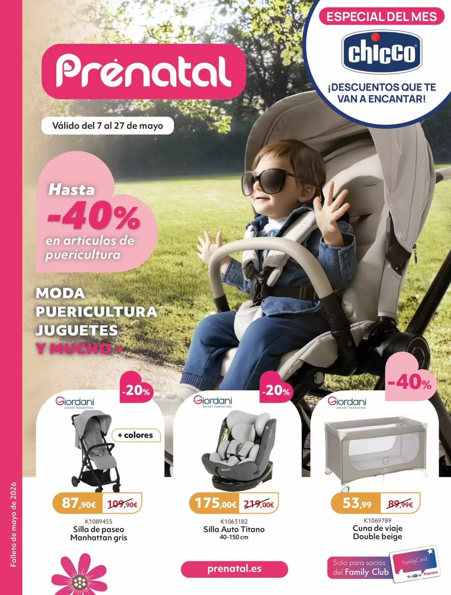 Folleto promocional de Prénatal válido desde el 07/05/2026 - Página 1.