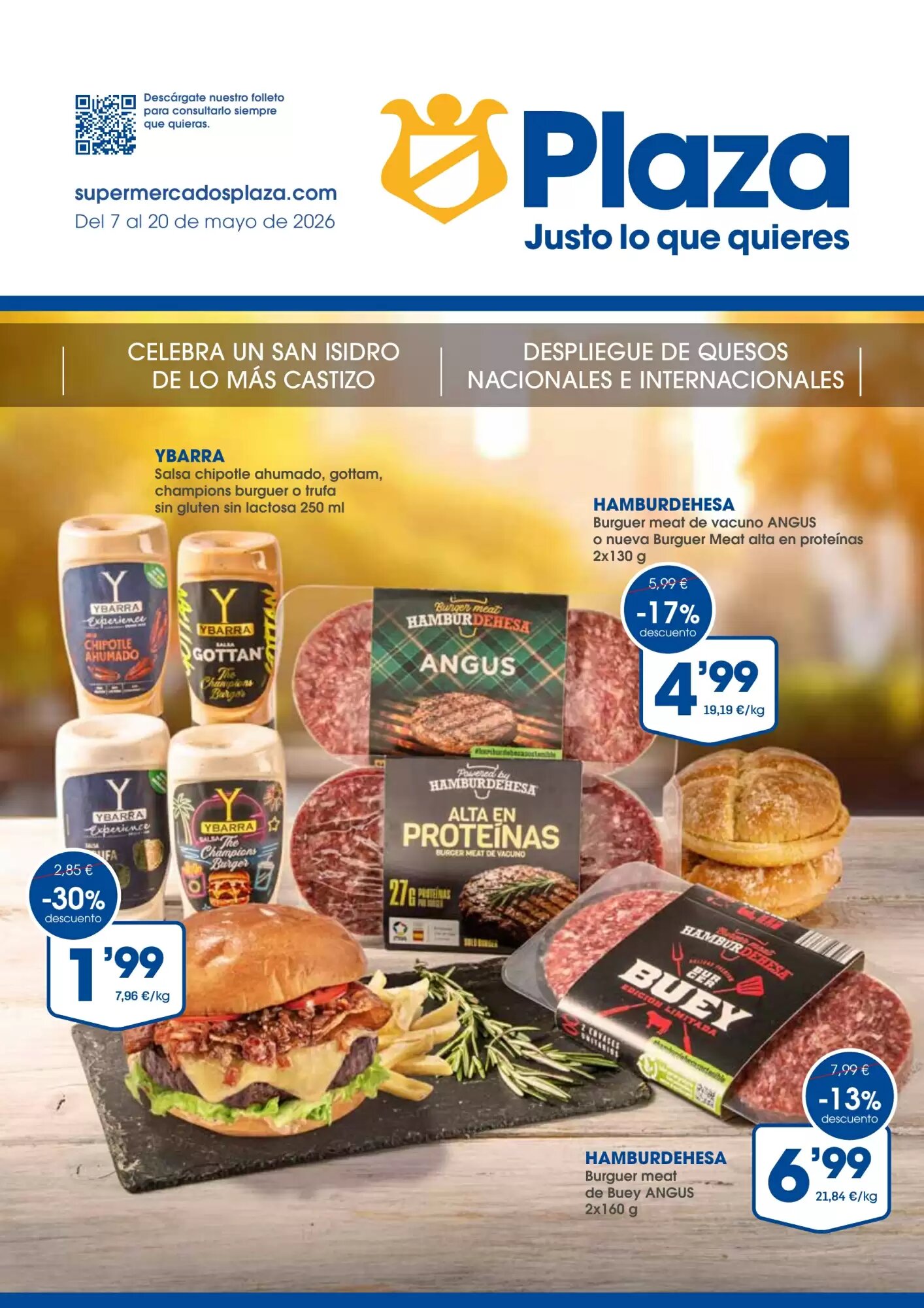 Folleto promocional de Supermercados Plaza válido desde el 07/05/2026 - Página 1.