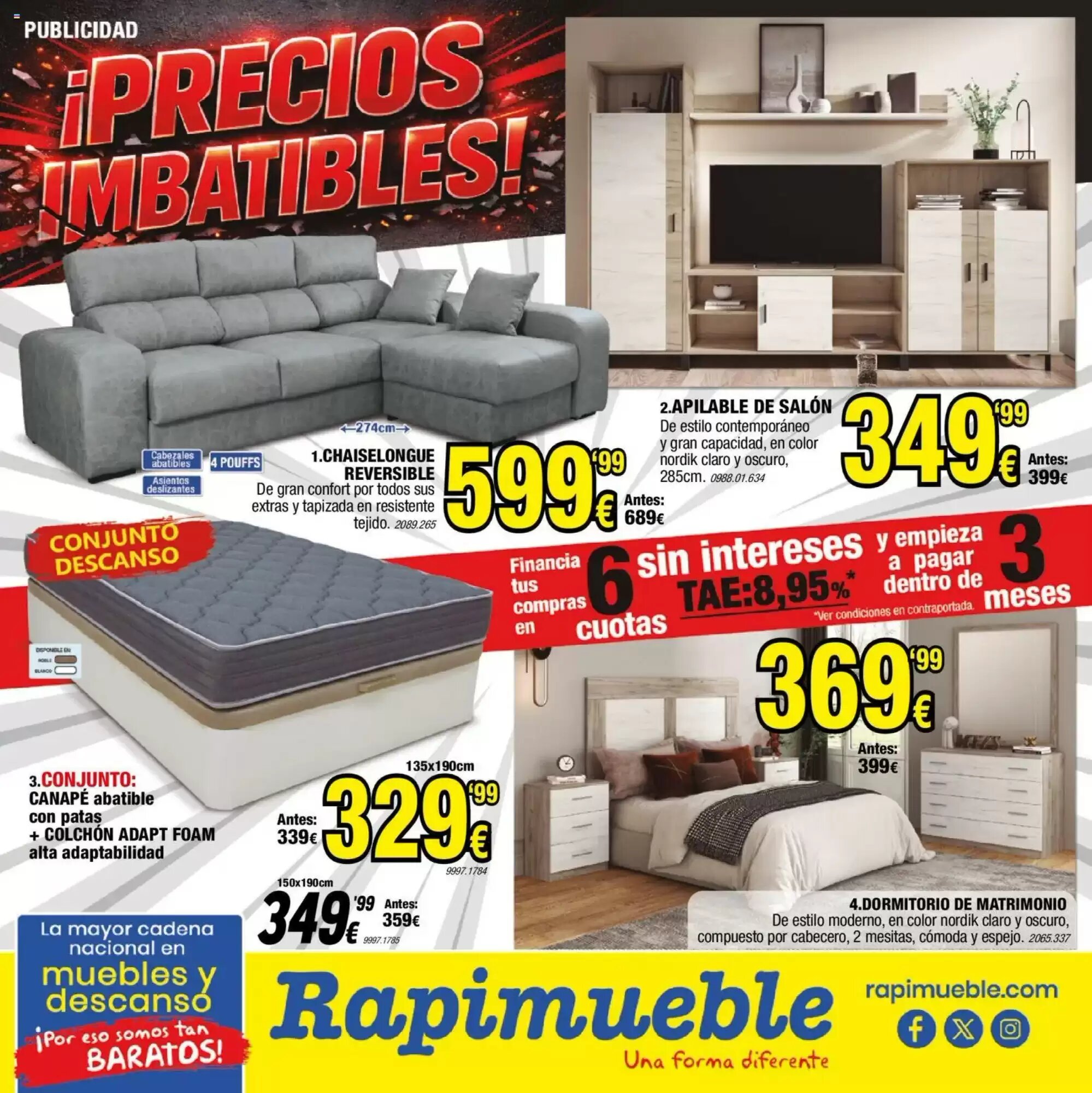 Folleto promocional de Rapimueble válido desde el 11/05/2026 - Página 1.
