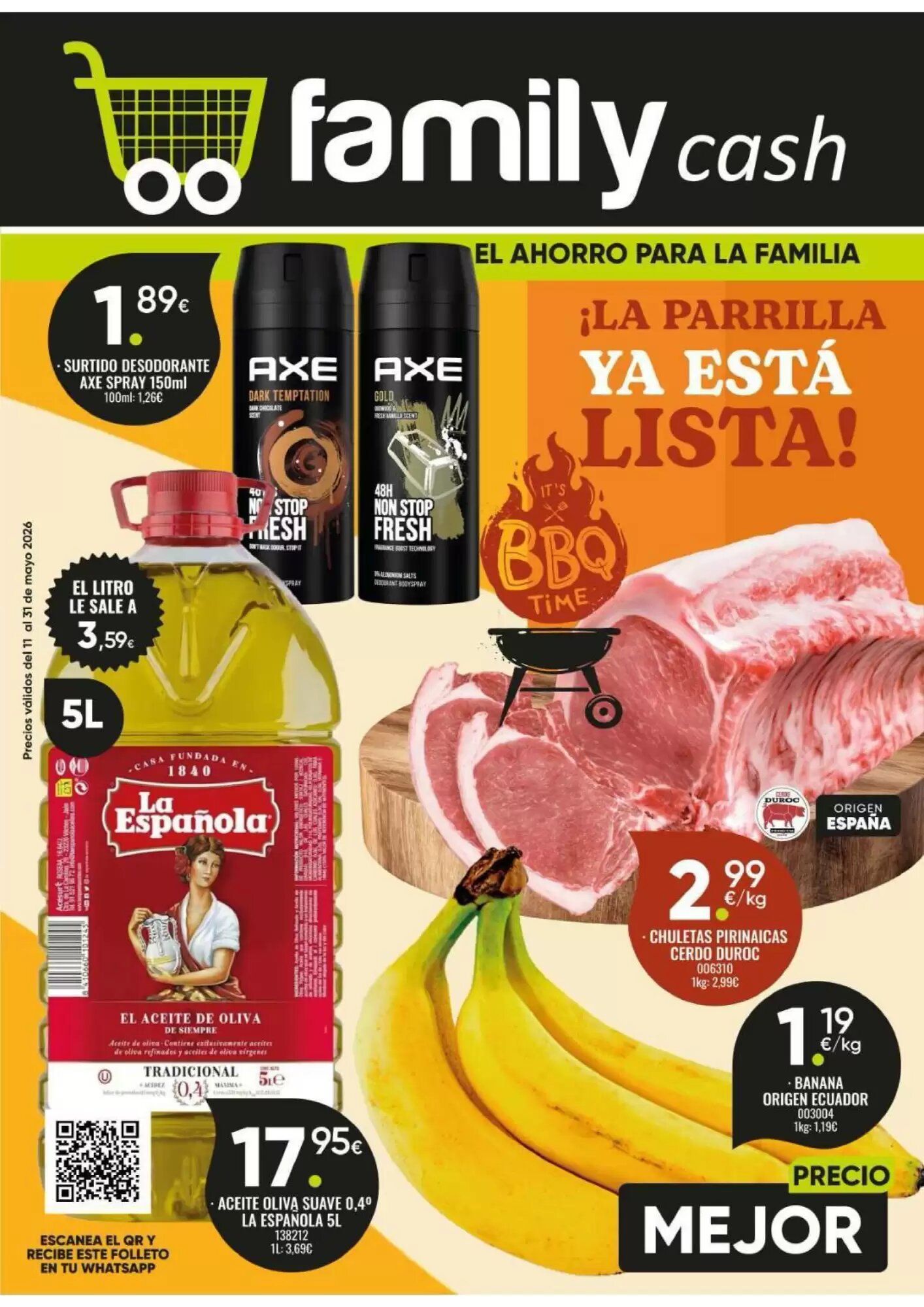 Folleto promocional de Family Cash válido desde el 11/05/2026 - Página 1.